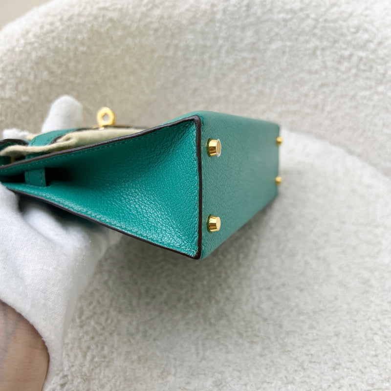 Hermes Mini Kelly Sellier 20 in Vert Verone Chevre Leather and GHW