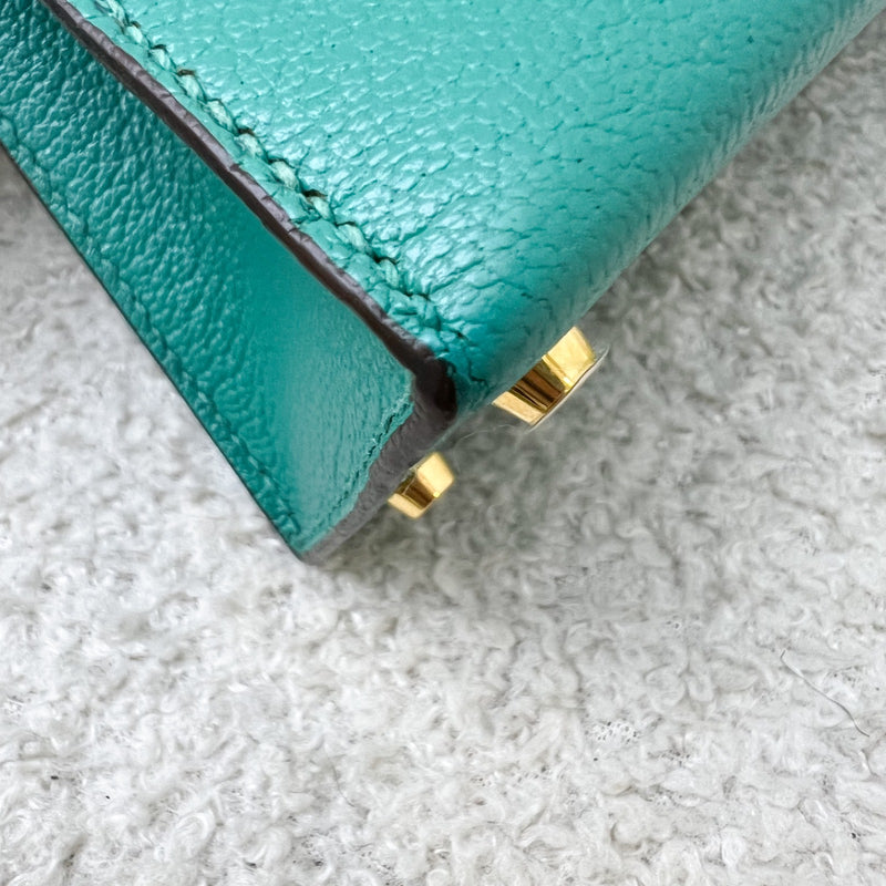 Hermes Mini Kelly Sellier 20 in Vert Verone Chevre Leather and GHW