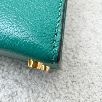 Hermes Mini Kelly Sellier 20 in Vert Verone Chevre Leather and GHW