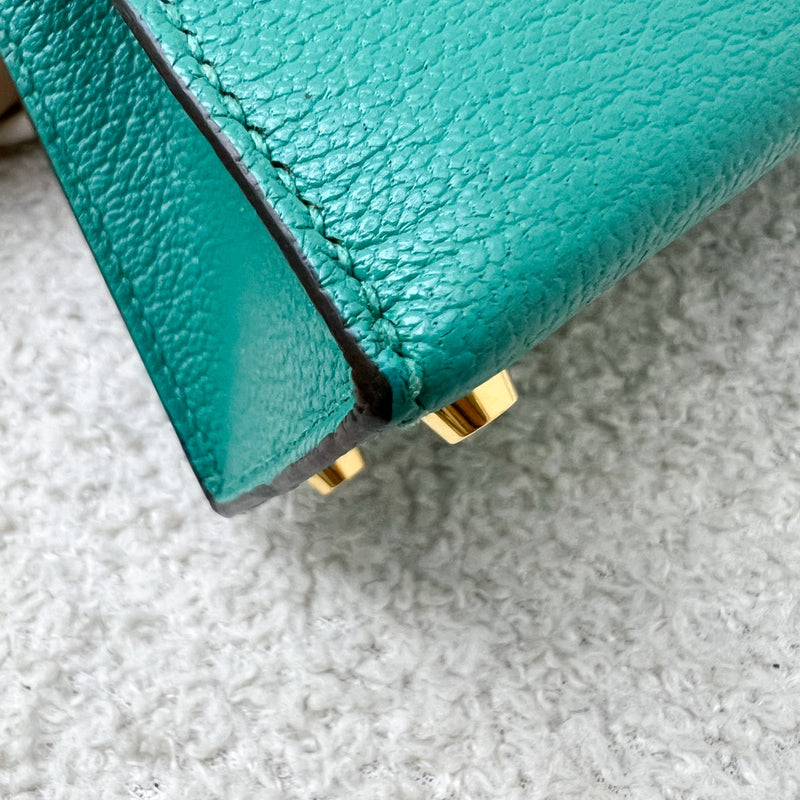 Hermes Mini Kelly Sellier 20 in Vert Verone Chevre Leather and GHW