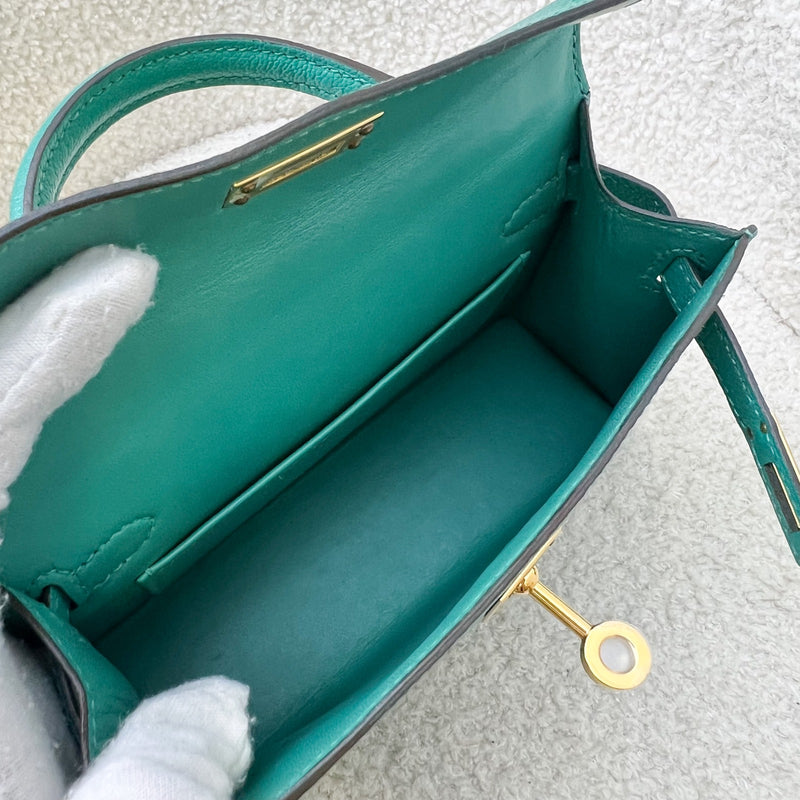 Hermes Mini Kelly Sellier 20 in Vert Verone Chevre Leather and GHW