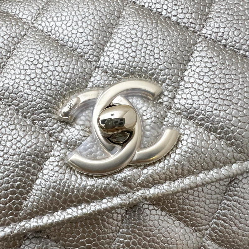 Chanel Micro Coco Handle Flap Bag in 25K Metallic Gold Caviar and LGHW (Model: AP4244)