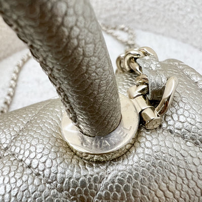 Chanel Micro Coco Handle Flap Bag in 25K Metallic Gold Caviar and LGHW (Model: AP4244)
