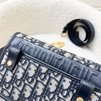 Dior 2-in-1 30 Montaigne Pouch / Wallet on Chain WOC in Navy Oblique Canvas GHW (Model: S2086UTZQ, Colour: M928)