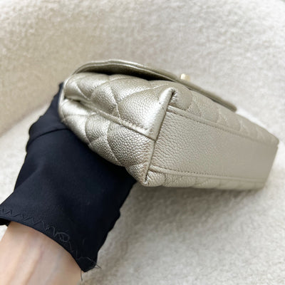 Chanel Micro Coco Handle Flap Bag in 25K Metallic Gold Caviar and LGHW (Model: AP4244)