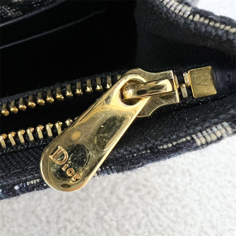 Dior 2-in-1 30 Montaigne Pouch / Wallet on Chain WOC in Navy Oblique Canvas GHW (Model: S2086UTZQ, Colour: M928)
