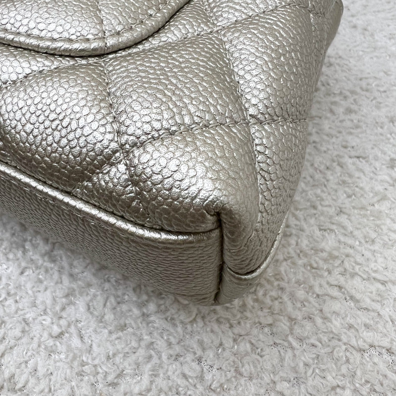 Chanel Micro Coco Handle Flap Bag in 25K Metallic Gold Caviar and LGHW (Model: AP4244)