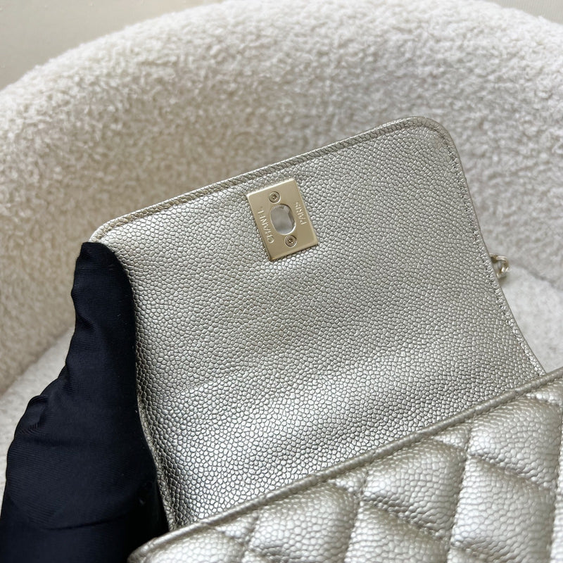 Chanel Micro Coco Handle Flap Bag in 25K Metallic Gold Caviar and LGHW (Model: AP4244)
