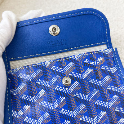 Goyard Mini Anjou Tote Bag in Bleu Canvas and Leather