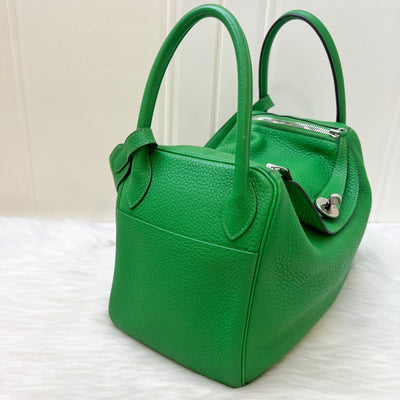 Hermes Lindy 30 in Bambou Green Clemence Leather and PHW