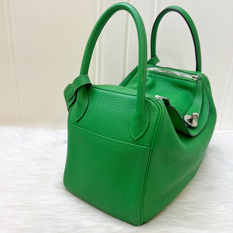 Hermes Lindy 30 in Bambou Green Clemence Leather and PHW