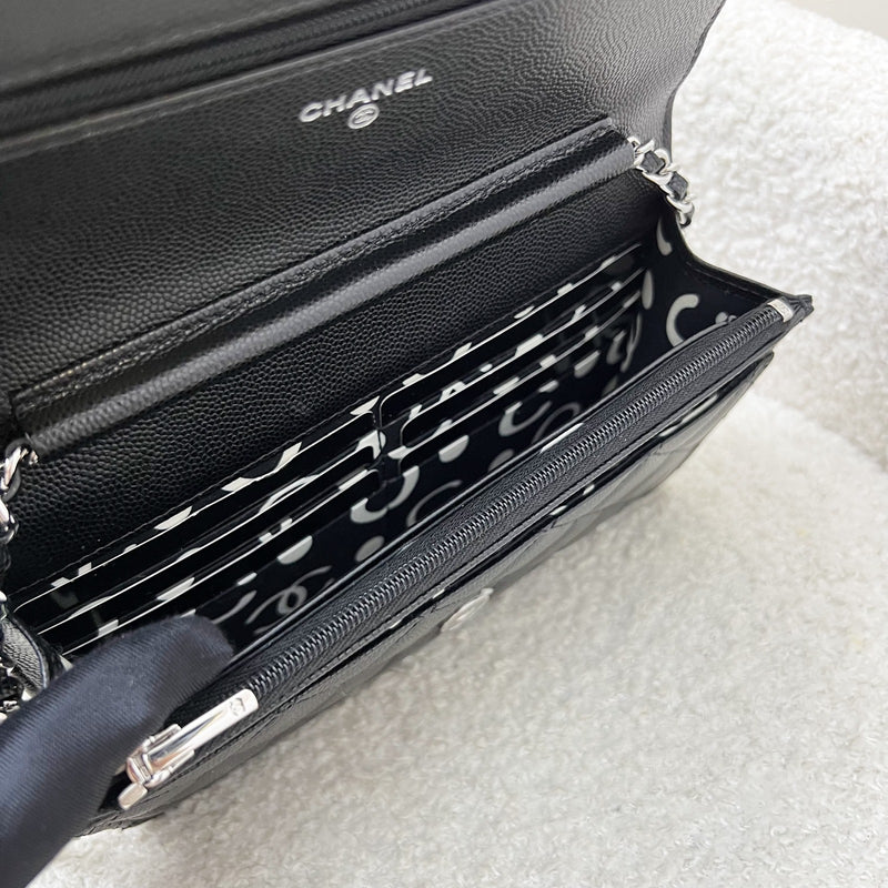 Chanel 25P Wallet on Chain WOC in Black Caviar and SHW (Model: AP3825)