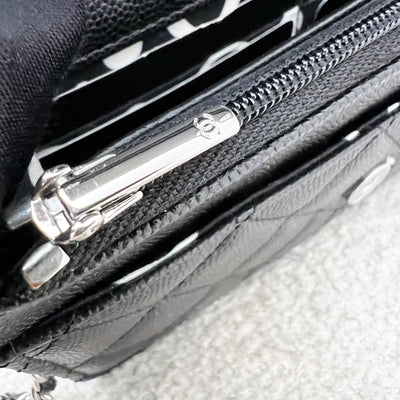 Chanel 25P Wallet on Chain WOC in Black Caviar and SHW (Model: AP3825)