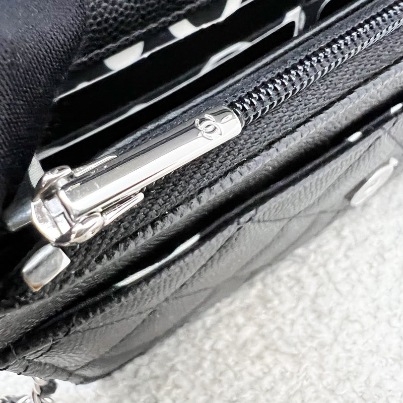 Chanel 25P Wallet on Chain WOC in Black Caviar and SHW (Model: AP3825)