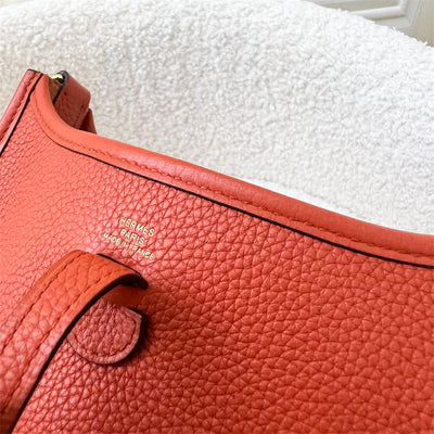 Hermes Mini Evelyne TPM in Terre Battue Maurice Leather, Cuivre Strap and GHW