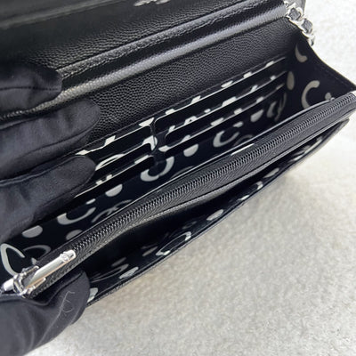 Chanel 25P Wallet on Chain WOC in Black Caviar and SHW (Model: AP3825)