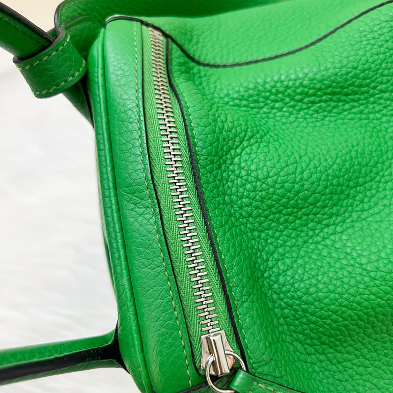 Hermes Lindy 30 in Bambou Green Clemence Leather and PHW