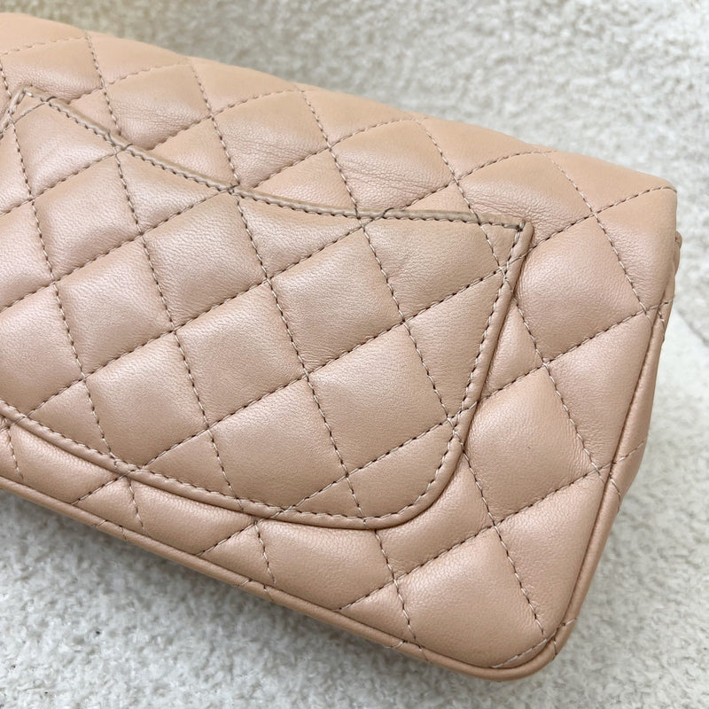 Chanel Classic Mini Rectangle in Nude Beige Lambskin and LGHW (Model: A69900)