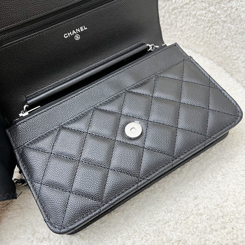 Chanel 25P Wallet on Chain WOC in Black Caviar and SHW (Model: AP3825)