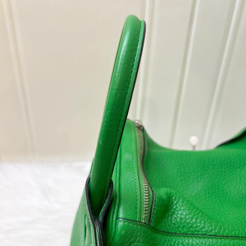 Hermes Lindy 30 in Bambou Green Clemence Leather and PHW