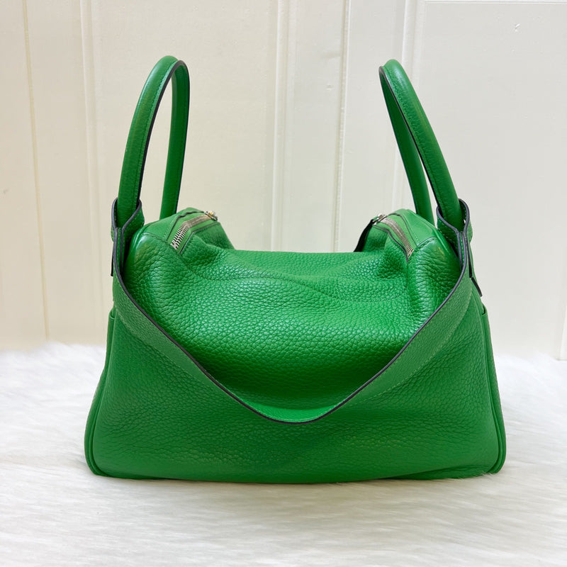 Hermes Lindy 30 in Bambou Green Clemence Leather and PHW