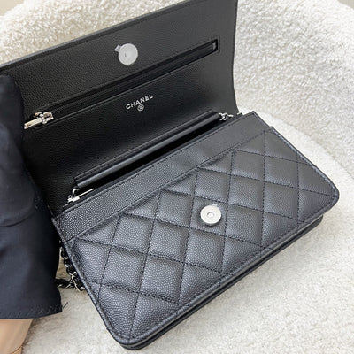 Chanel 25P Wallet on Chain WOC in Black Caviar and SHW (Model: AP3825)