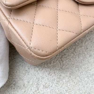 Chanel Classic Mini Rectangle in Nude Beige Lambskin and LGHW (Model: A69900)