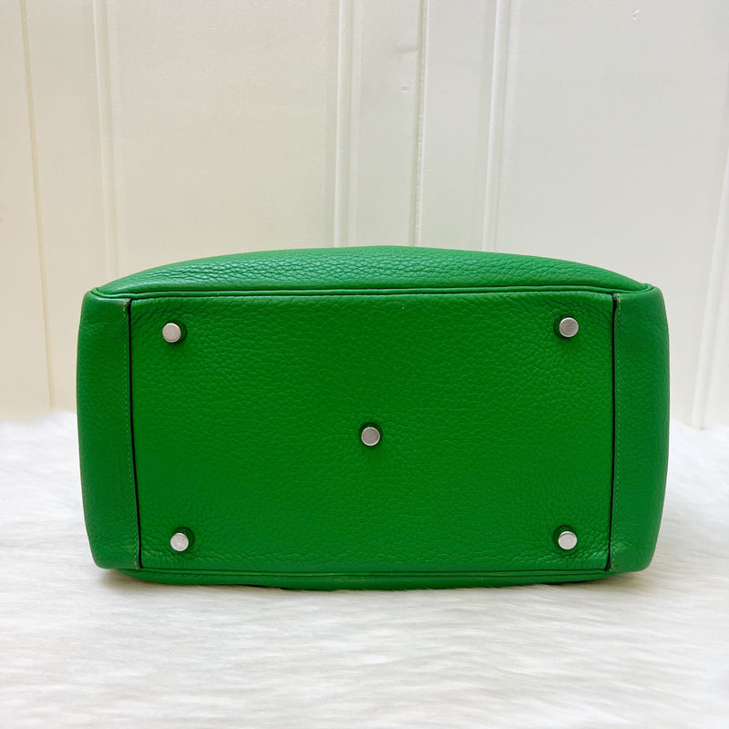 Hermes Lindy 30 in Bambou Green Clemence Leather and PHW