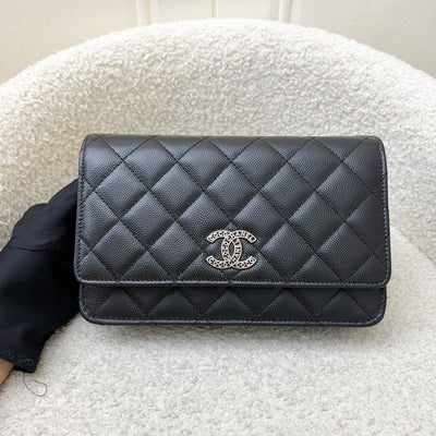Chanel 25P Wallet on Chain WOC in Black Caviar and SHW (Model: AP3825)