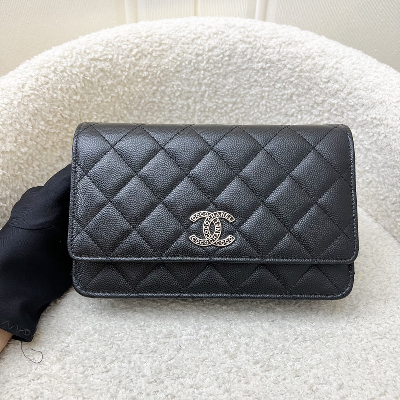Chanel 25P Wallet on Chain WOC in Black Caviar and SHW (Model: AP3825)