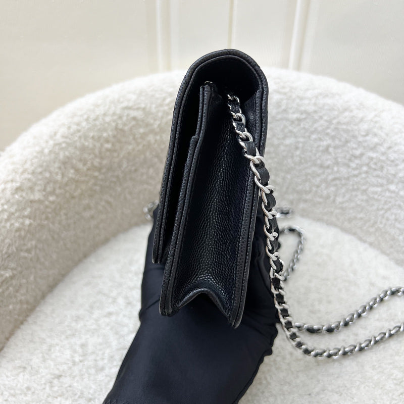 Chanel 25P Wallet on Chain WOC in Black Caviar and SHW (Model: AP3825)