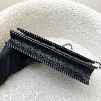 Chanel 25P Wallet on Chain WOC in Black Caviar and SHW (Model: AP3825)