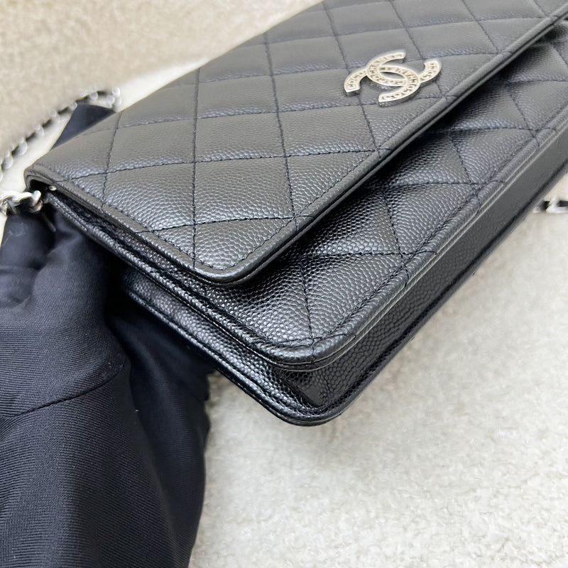 Chanel 25P Wallet on Chain WOC in Black Caviar and SHW (Model: AP3825)