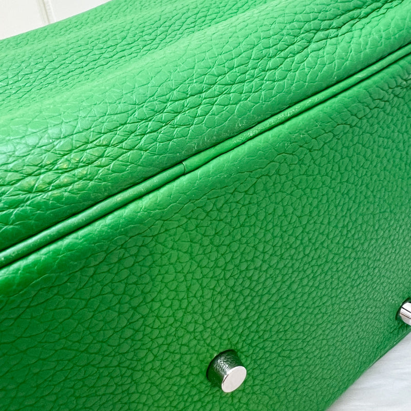 Hermes Lindy 30 in Bambou Green Clemence Leather and PHW