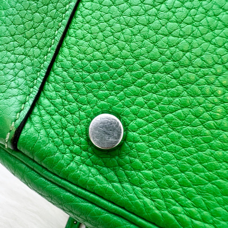 Hermes Lindy 30 in Bambou Green Clemence Leather and PHW