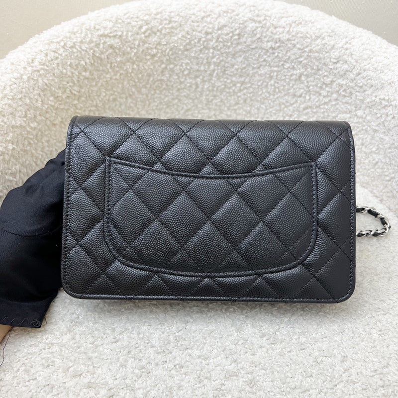 Chanel 25P Wallet on Chain WOC in Black Caviar and SHW (Model: AP3825)