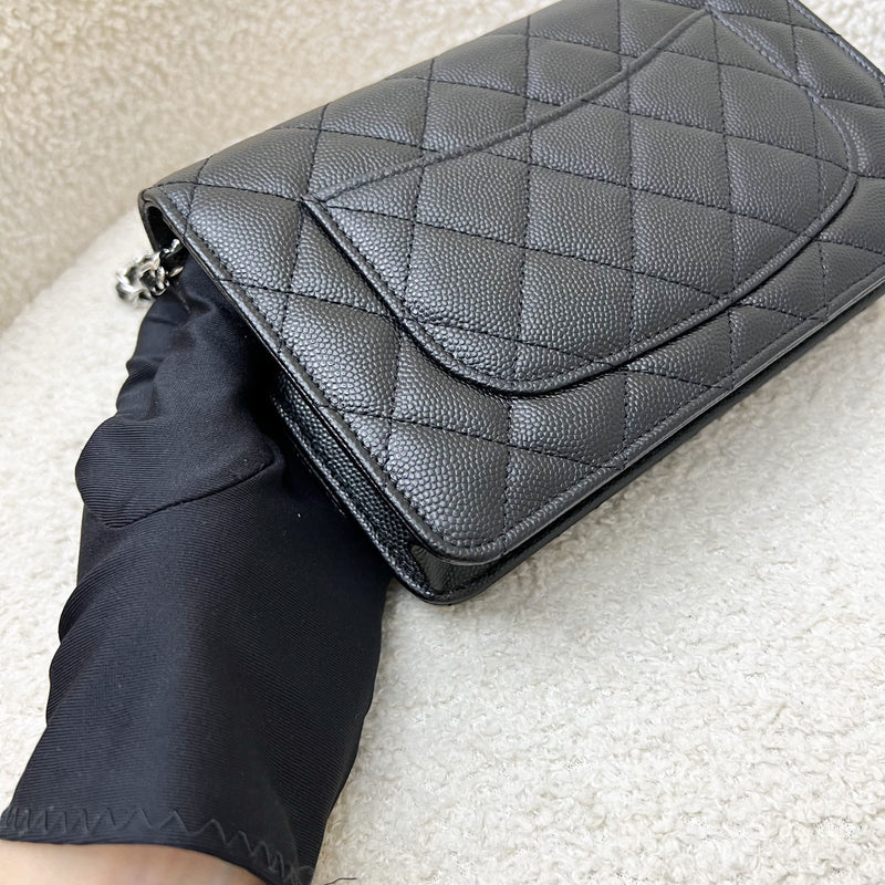 Chanel 25P Wallet on Chain WOC in Black Caviar and SHW (Model: AP3825)