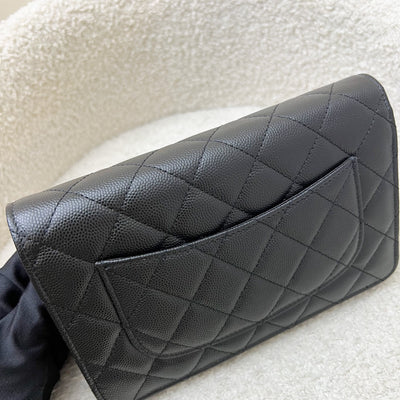 Chanel 25P Wallet on Chain WOC in Black Caviar and SHW (Model: AP3825)