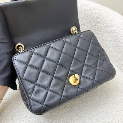Chanel 22S Pearl Crush Square Mini Flap in Black Lambskin and AGHW (Model: AS1786)