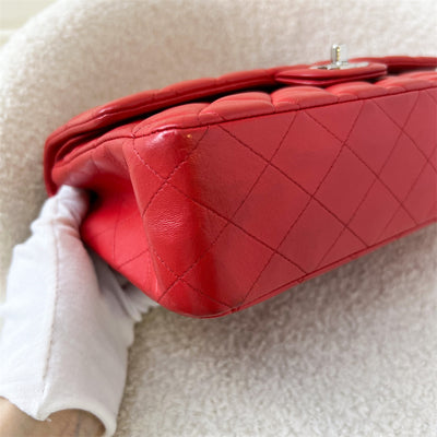 Chanel Medium Classic Flap CF in Red Lambskin and SHW