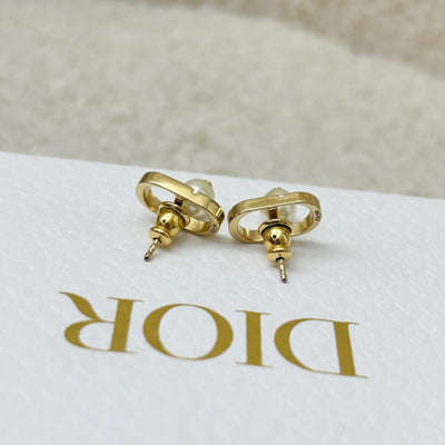 Dior Logo Earrings with Pearls in GHW