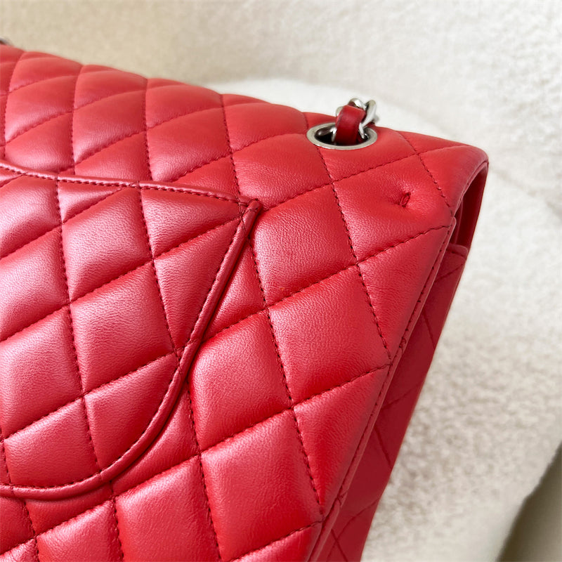 Chanel Medium Classic Flap CF in Red Lambskin and SHW