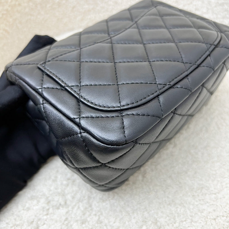 Chanel 22S Pearl Crush Square Mini Flap in Black Lambskin and AGHW (Model: AS1786)