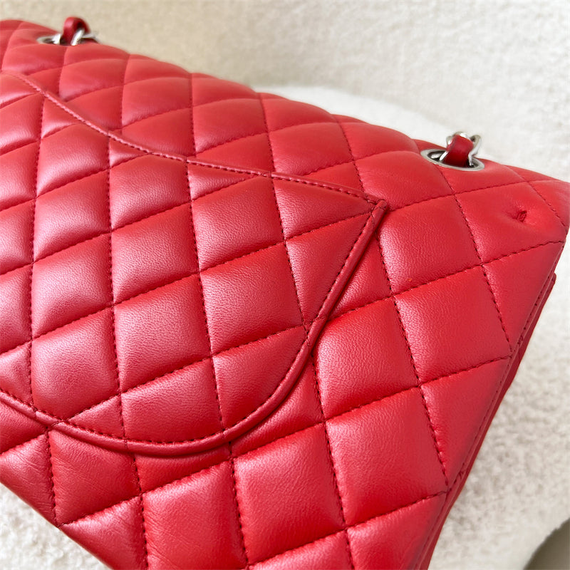 Chanel Medium Classic Flap CF in Red Lambskin and SHW