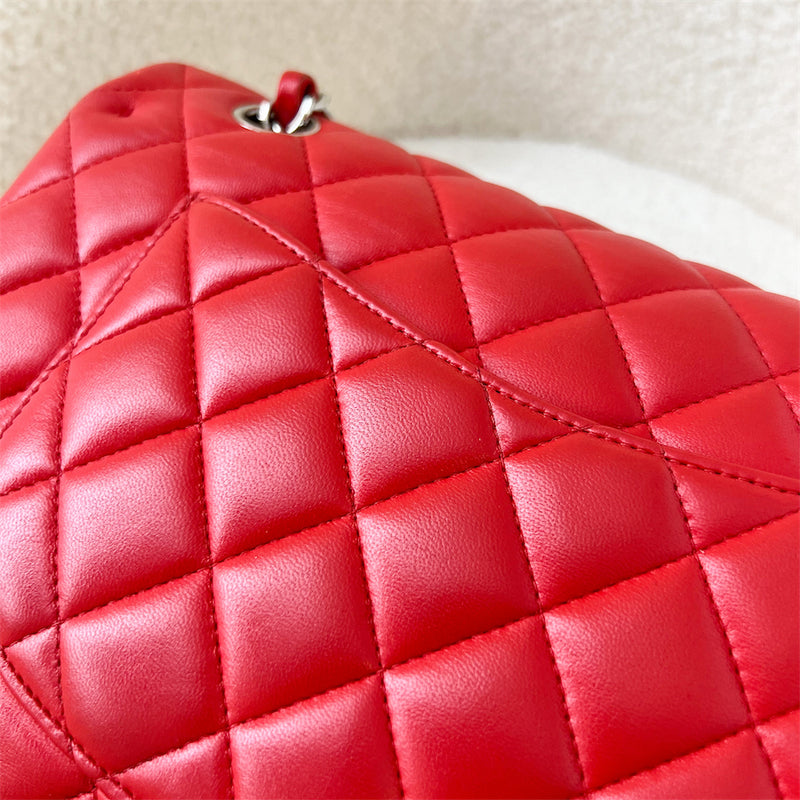 Chanel Medium Classic Flap CF in Red Lambskin and SHW