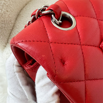 Chanel Medium Classic Flap CF in Red Lambskin and SHW