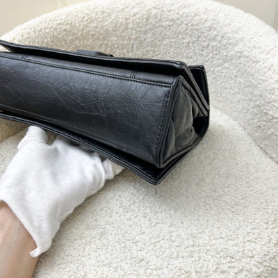 Balenciaga Crush Small Chain Bag in Quilted Black Crushed Calfskin and BHW