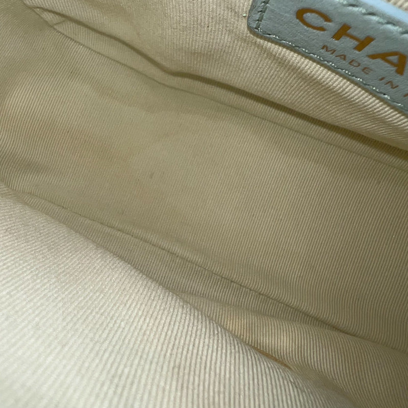 Chanel 21K Perfect Mini Flap Bag with Adjustable Chain in Iridescent Mint Caviar and AGHW (Model: AS2855)