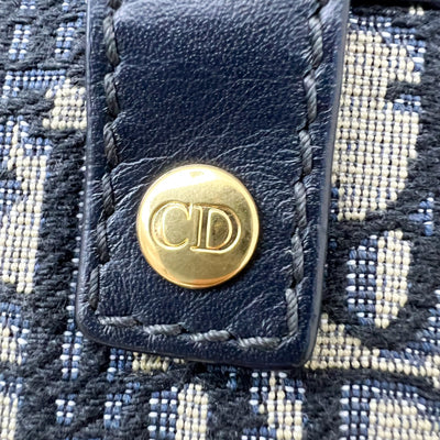 Dior 2-in-1 30 Montaigne Pouch / Wallet on Chain WOC in Navy Oblique Canvas GHW