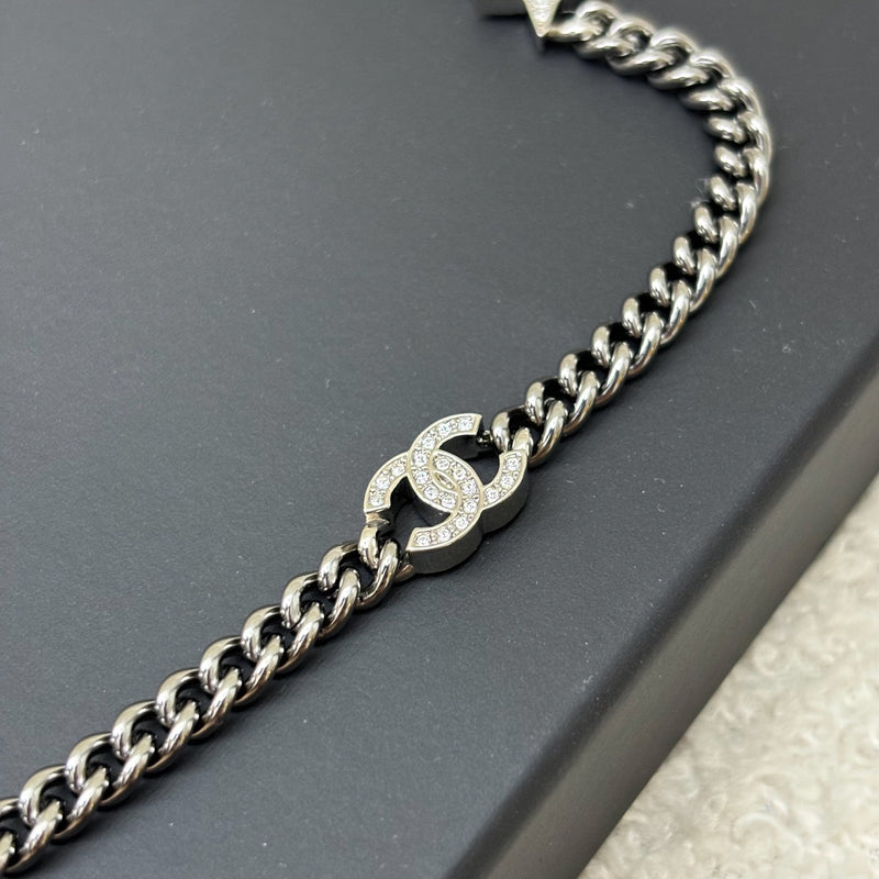 Chanel Chain Belt with CC Logo, Clover and Ribbon Charms in Gunmetal Hardware